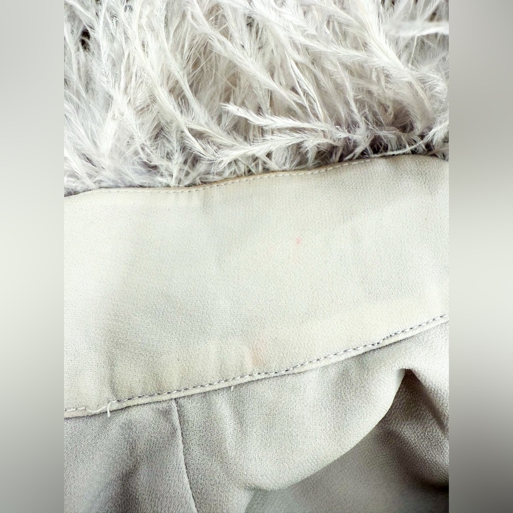 Sau Lee Bianca Mini Sequin and Feather Dress in Silver - Picture 14 of 14